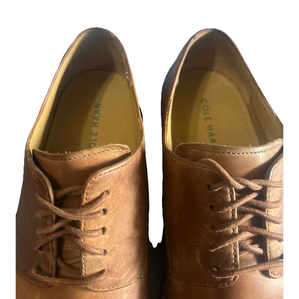Cole Haan Mens 10.5M Williams Oxford Brown Leather  Lace Up Dress Shoe C14404